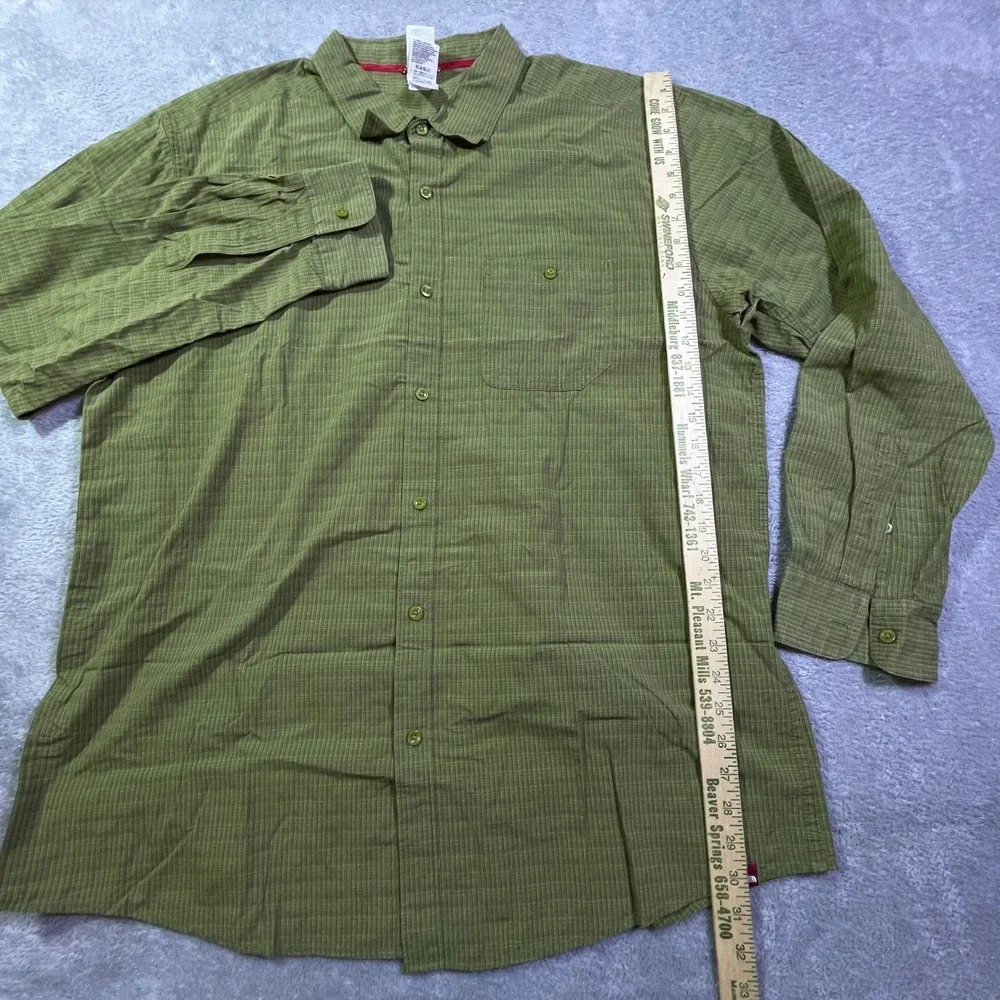 The North Face Mens Long Sleeve‎ Button Up Shirt Green Plaid XXLT XX Large Tall
